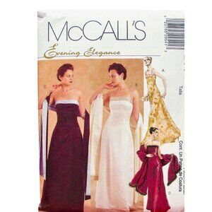 McCalls 2954 Evening Elegance Sewing Pattern Size A 6-10 Formal Dresses & Stole